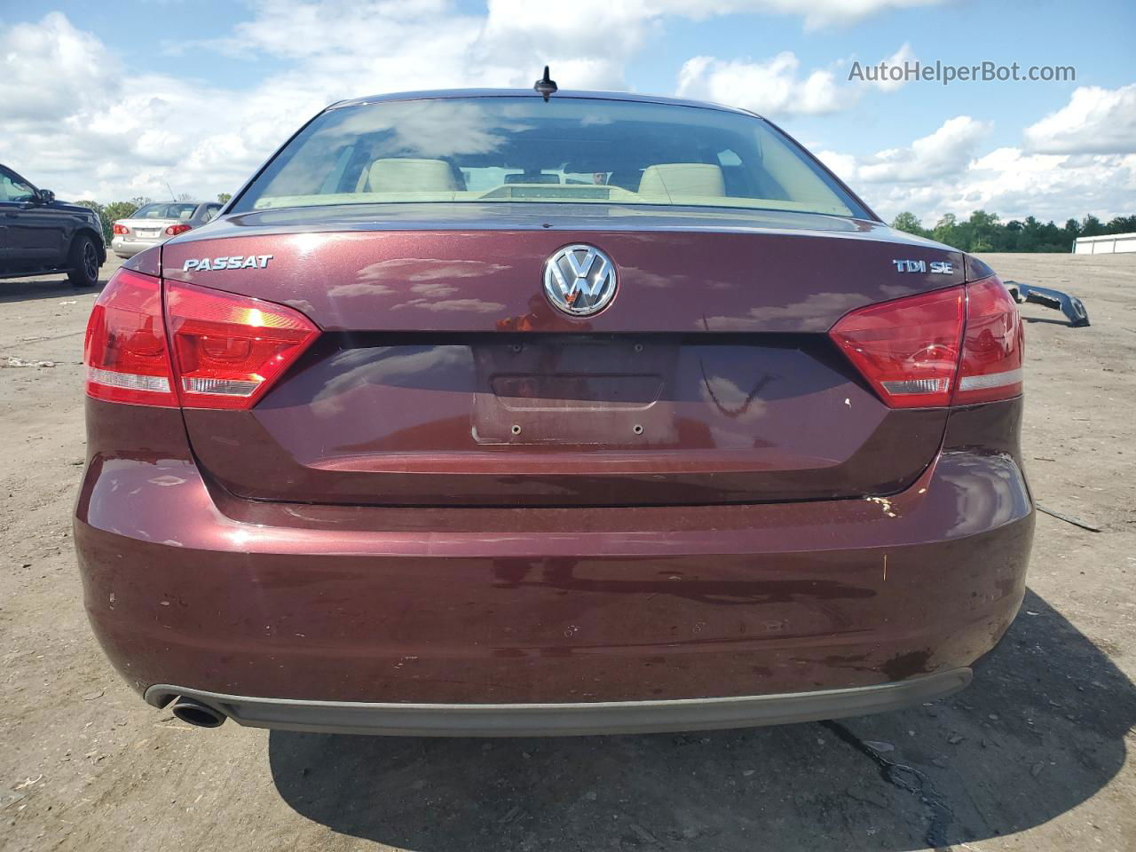 2013 Volkswagen Passat Se Бордовый vin: 1VWBN7A33DC145126