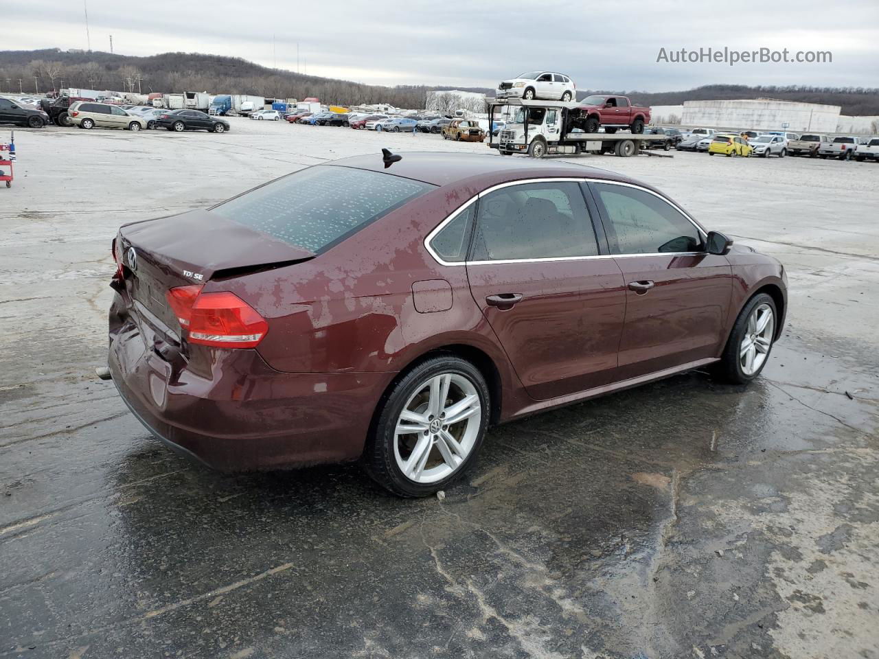 2014 Volkswagen Passat Se Burgundy vin: 1VWBN7A33EC044914