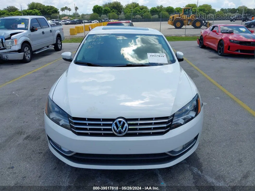 2014 Volkswagen Passat 2.0l Tdi Se White vin: 1VWBN7A33EC073054