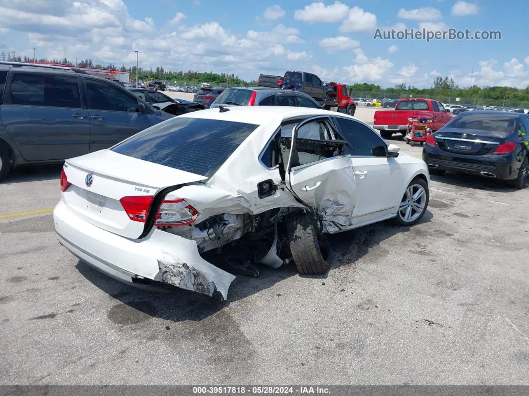 2014 Volkswagen Passat 2.0l Tdi Se White vin: 1VWBN7A33EC073054