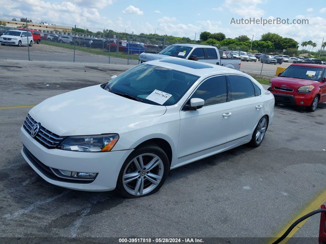 2014 Volkswagen Passat 2.0l Tdi Se White vin: 1VWBN7A33EC073054