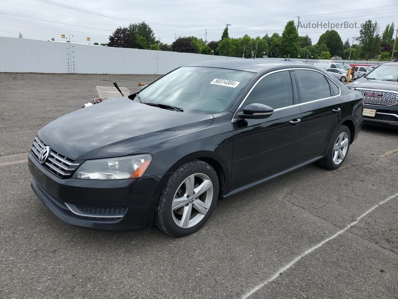 2012 Volkswagen Passat Se Черный vin: 1VWBN7A34CC009716