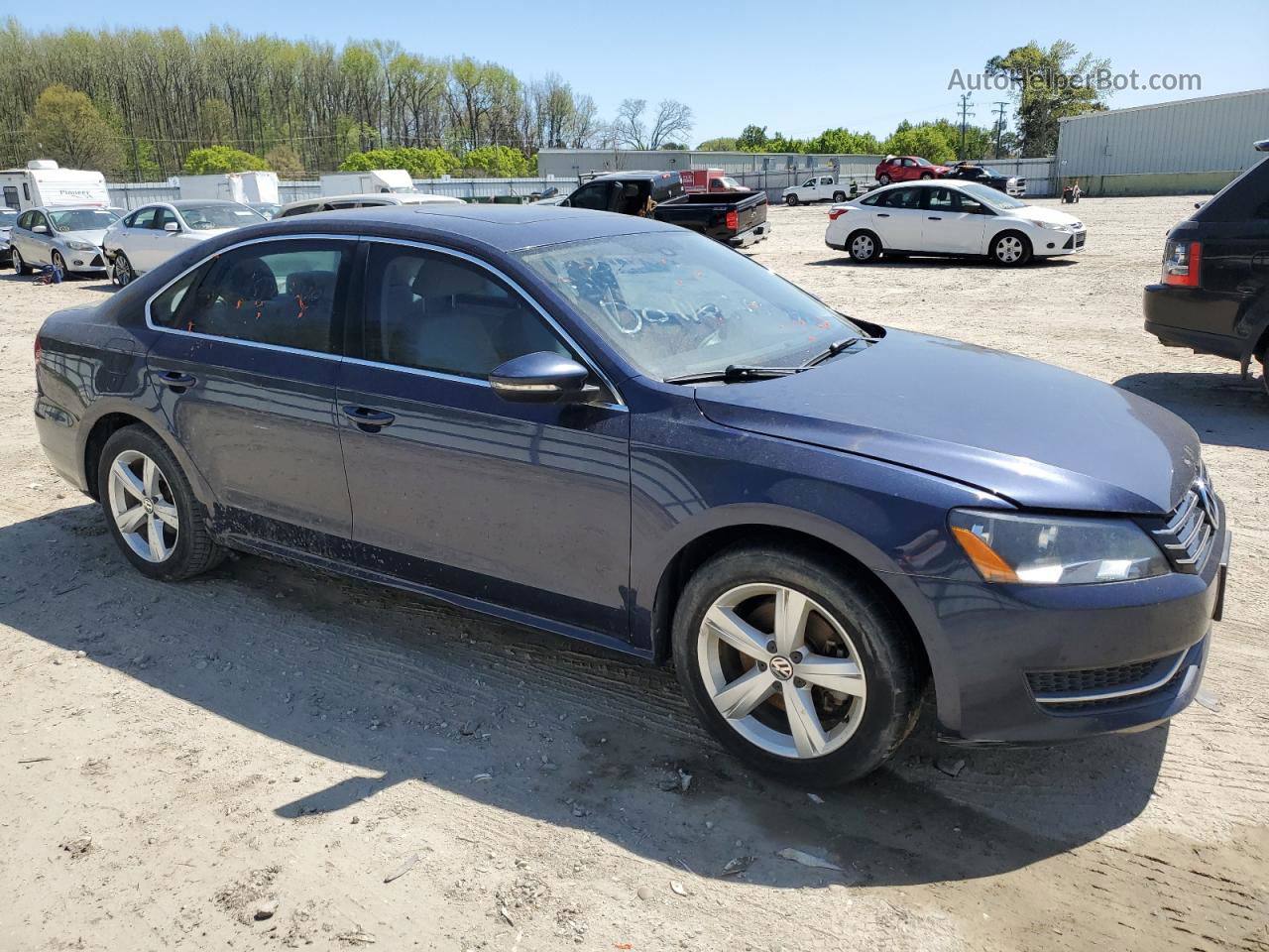 2012 Volkswagen Passat Se Blue vin: 1VWBN7A34CC070080