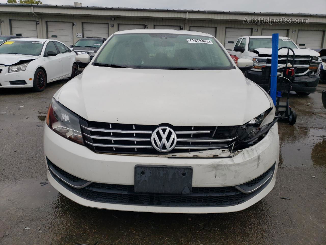 2013 Volkswagen Passat Se White vin: 1VWBN7A34DC061235