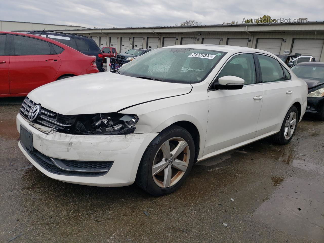 2013 Volkswagen Passat Se White vin: 1VWBN7A34DC061235