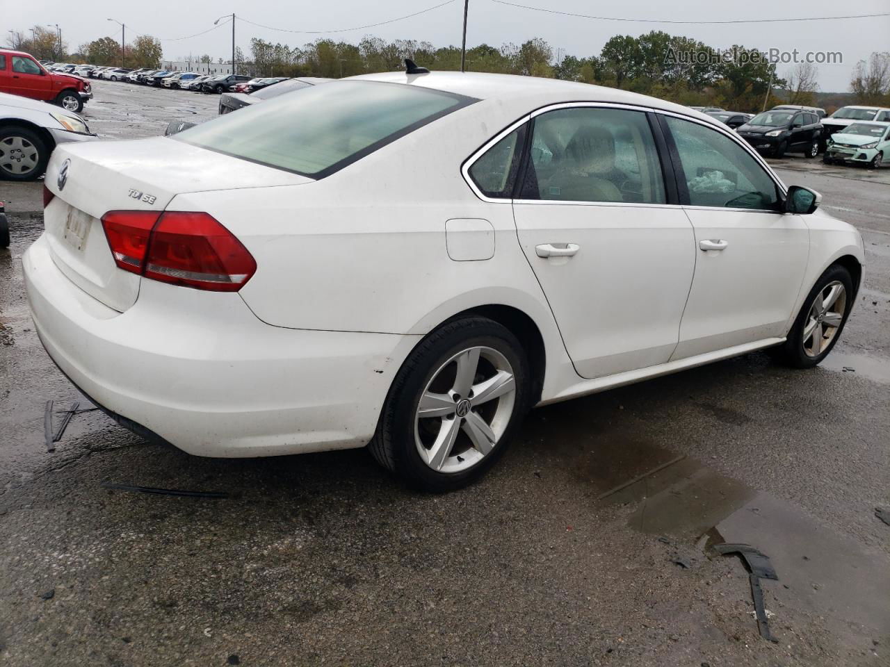 2013 Volkswagen Passat Se White vin: 1VWBN7A34DC061235