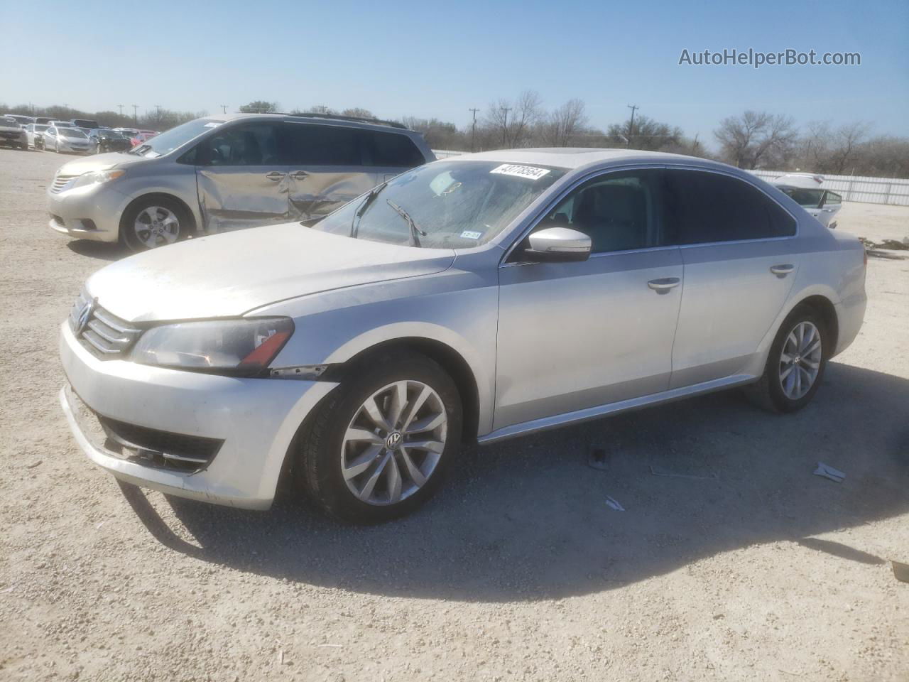 2013 Volkswagen Passat Se Silver vin: 1VWBN7A34DC084384