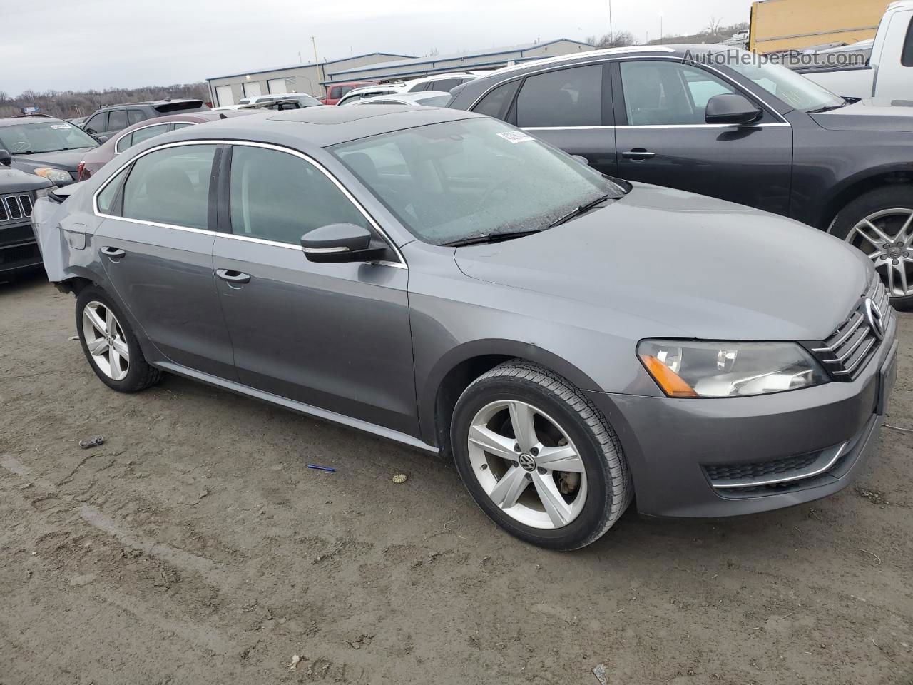 2013 Volkswagen Passat Se Gray vin: 1VWBN7A36DC014577