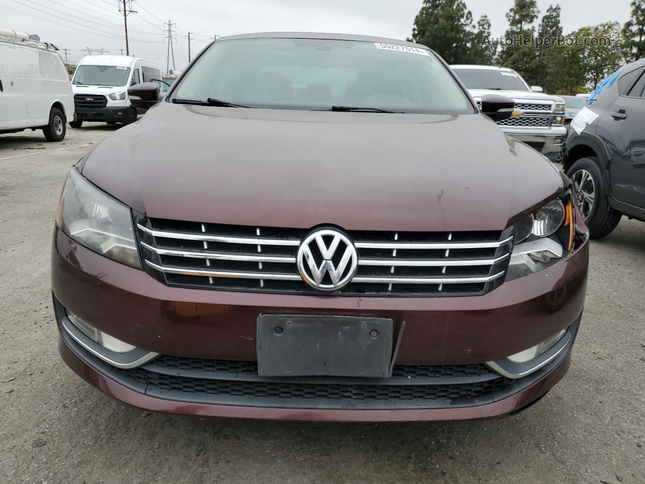 2013 Volkswagen Passat Se Maroon vin: 1VWBN7A36DC063567