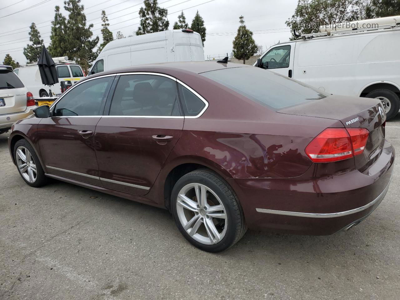 2013 Volkswagen Passat Se Maroon vin: 1VWBN7A36DC063567