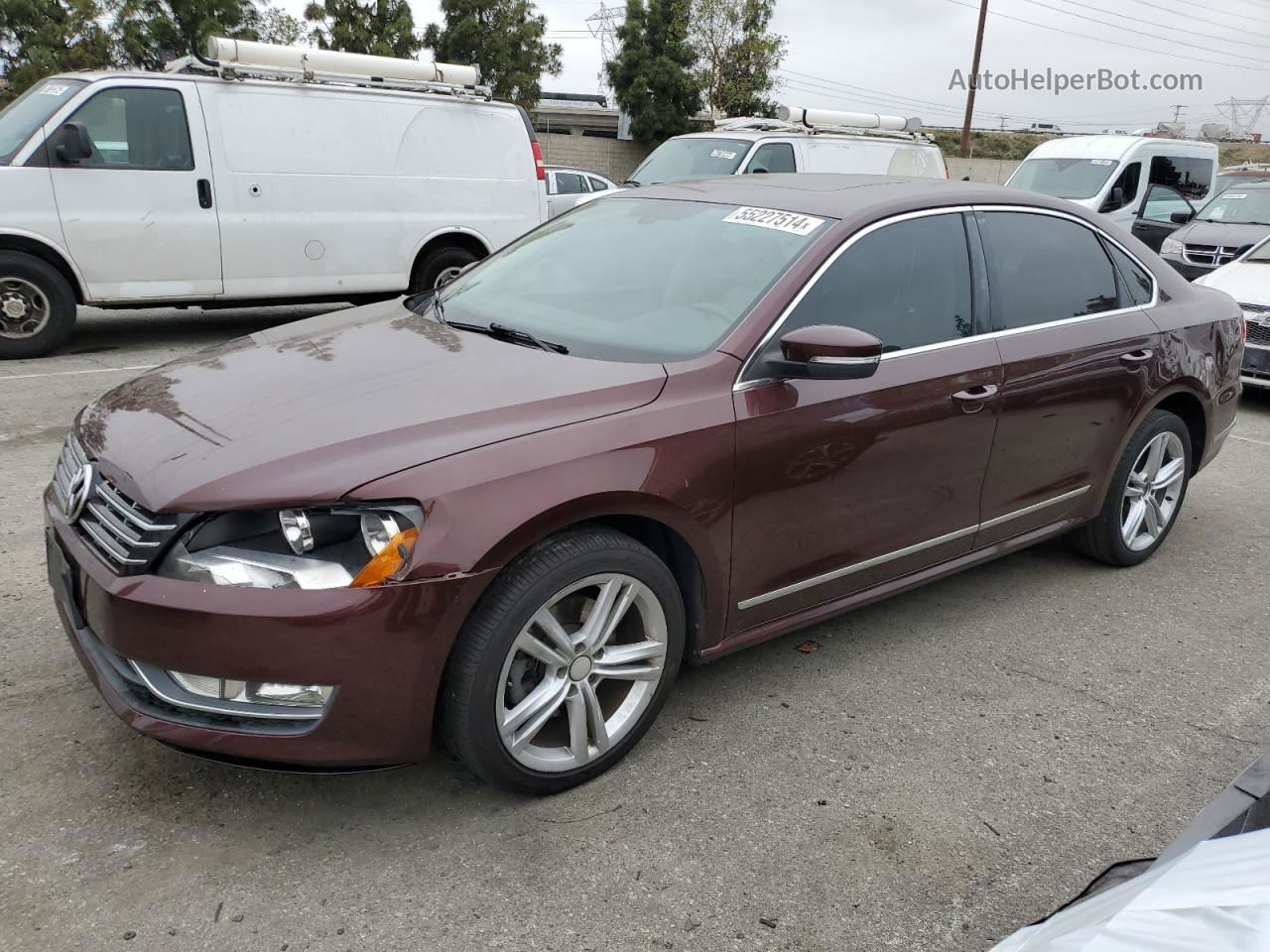 2013 Volkswagen Passat Se Maroon vin: 1VWBN7A36DC063567