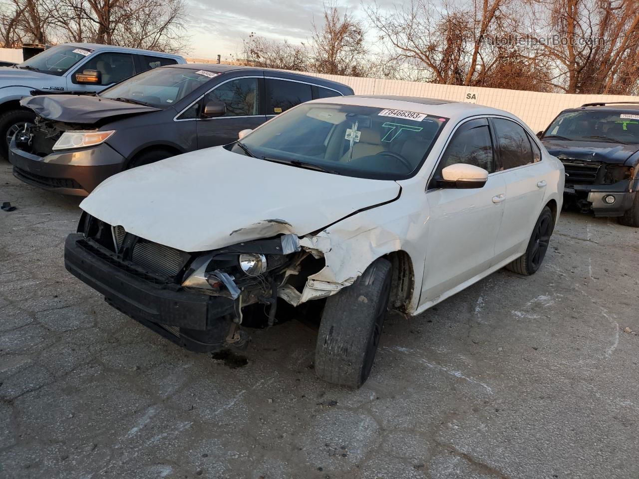 2014 Volkswagen Passat Se White vin: 1VWBN7A36EC110016