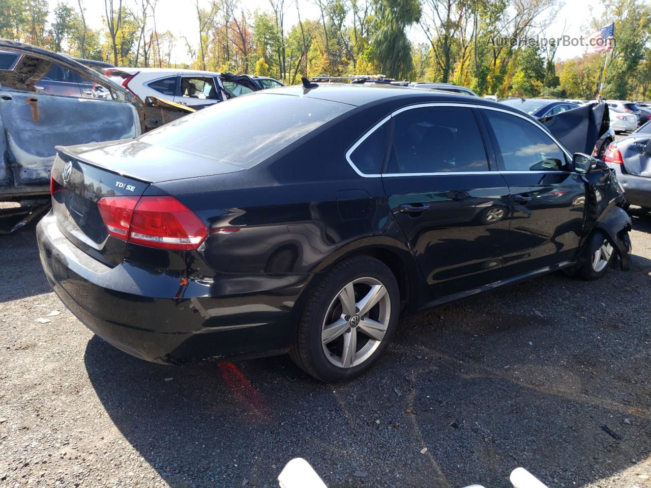 2014 Volkswagen Passat Se Черный vin: 1VWBN7A36EC110436