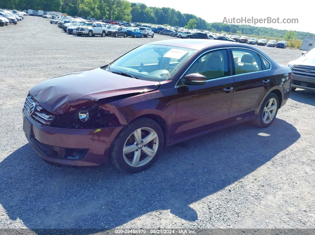 2013 Volkswagen Passat 2.0l Tdi Se Purple vin: 1VWBN7A37DC033946