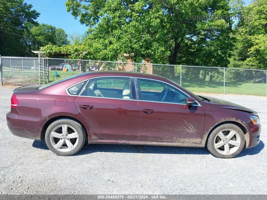 2013 Volkswagen Passat 2.0l Tdi Se Purple vin: 1VWBN7A37DC033946