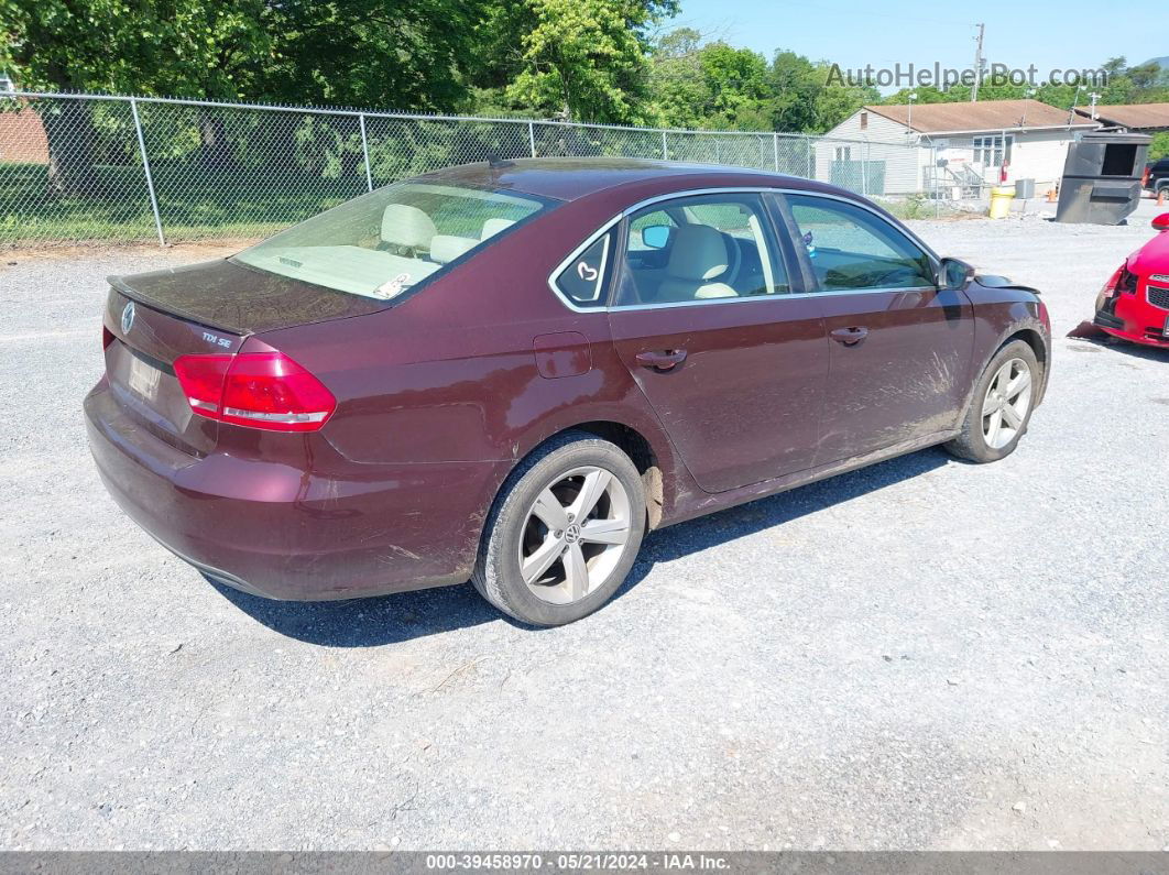 2013 Volkswagen Passat 2.0l Tdi Se Purple vin: 1VWBN7A37DC033946