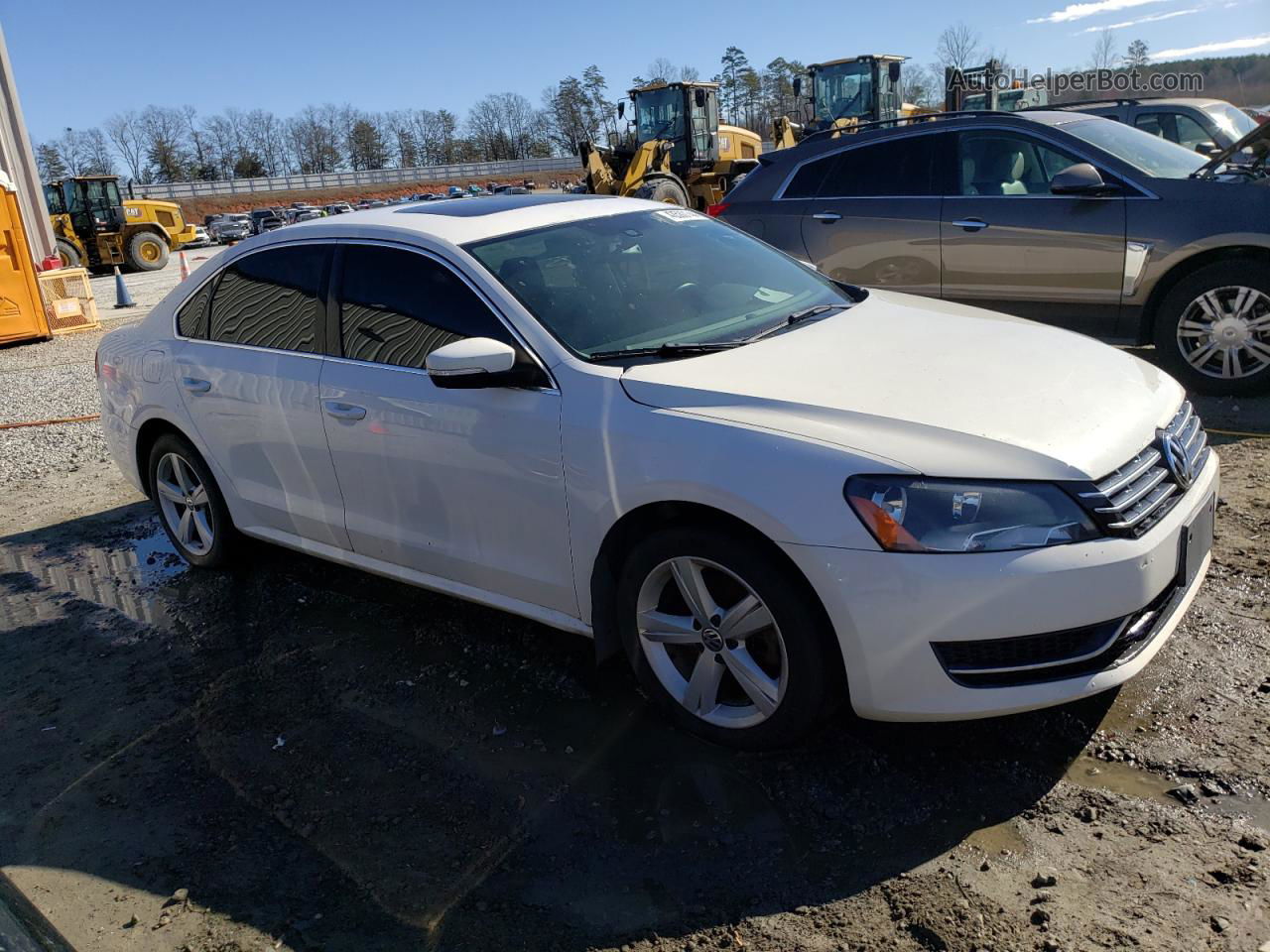 2013 Volkswagen Passat Se White vin: 1VWBN7A37DC036572