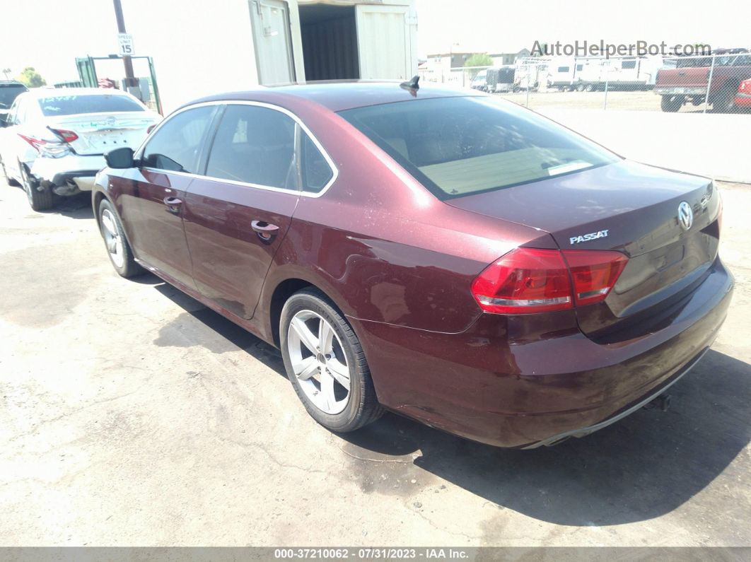 2013 Volkswagen Passat Tdi Se W/sunroof Maroon vin: 1VWBN7A37DC037091