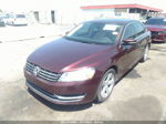 2013 Volkswagen Passat Tdi Se W/sunroof Maroon vin: 1VWBN7A37DC037091