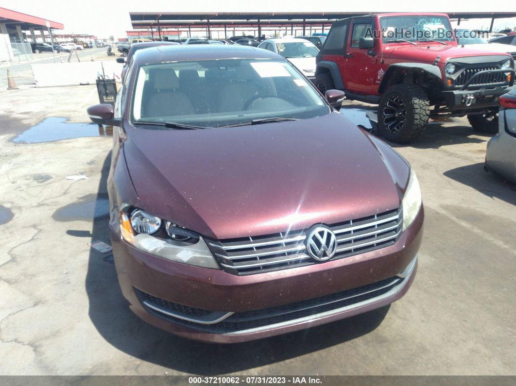 2013 Volkswagen Passat Tdi Se W/sunroof Maroon vin: 1VWBN7A37DC037091