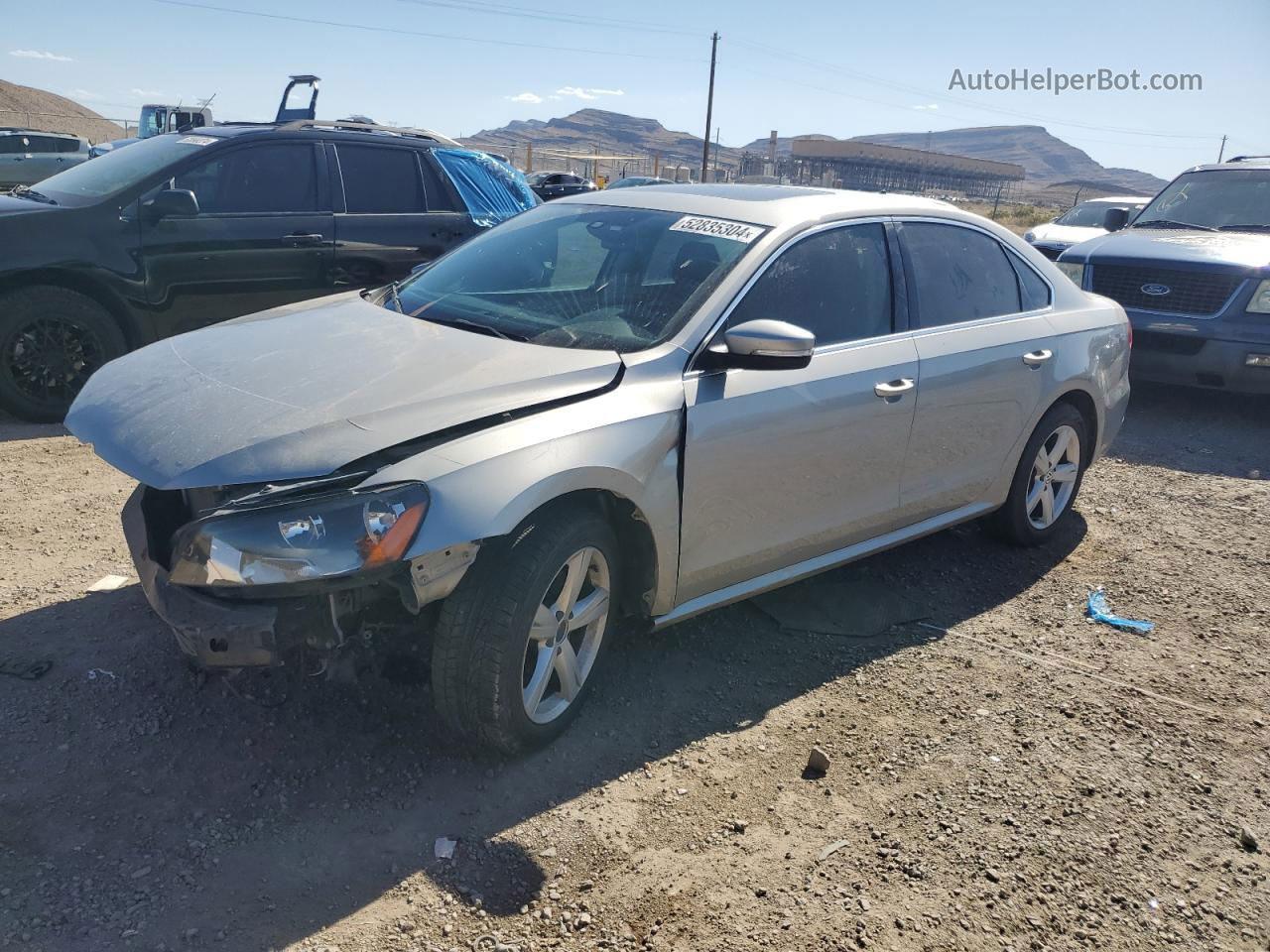 2013 Volkswagen Passat Se Gray vin: 1VWBN7A37DC041402