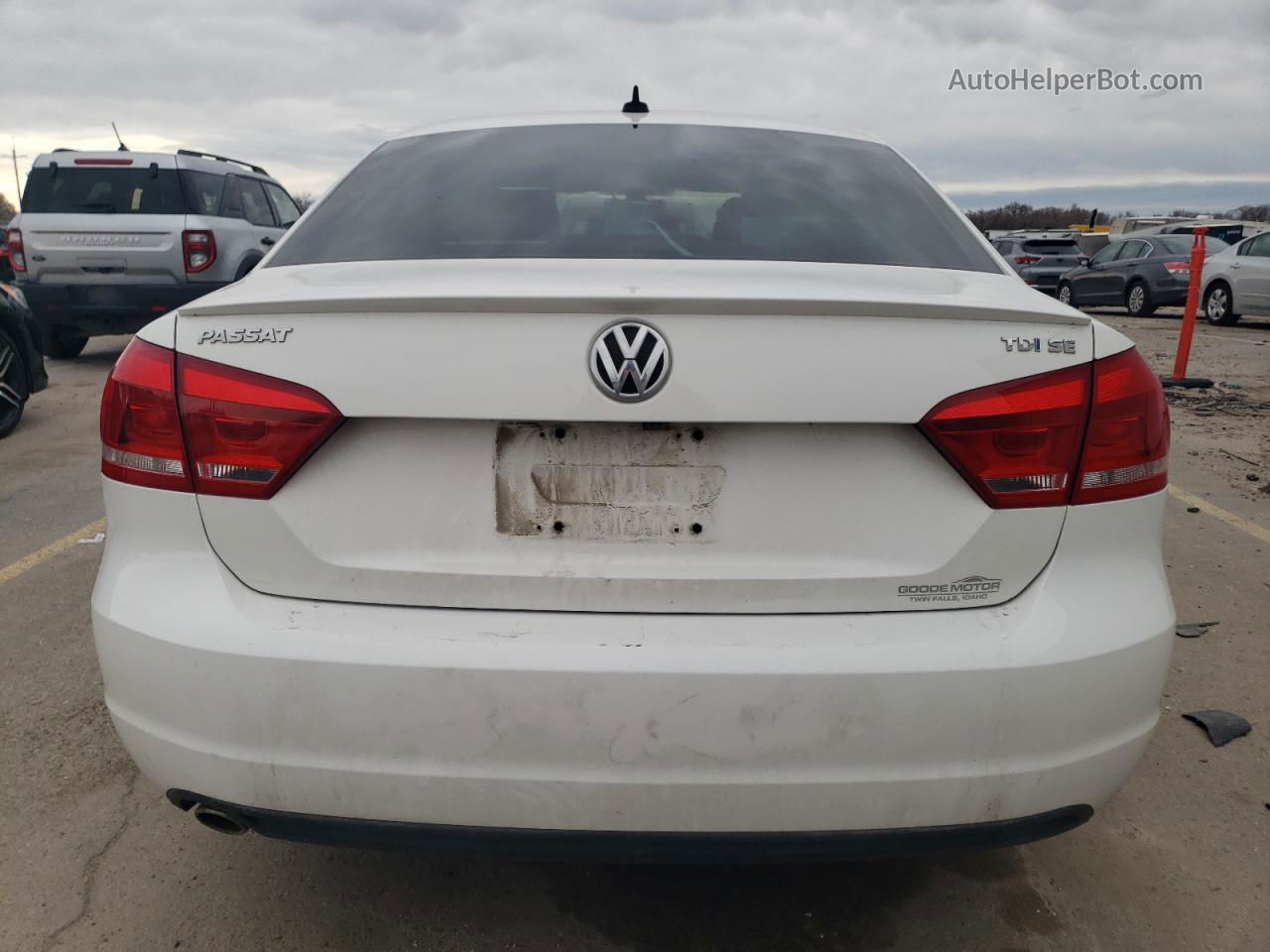 2014 Volkswagen Passat Se White vin: 1VWBN7A37EC013116