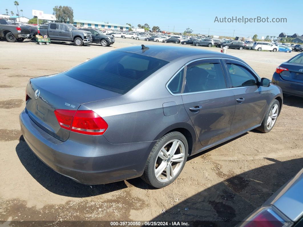 2014 Volkswagen Passat 2.0l Tdi Se Gray vin: 1VWBN7A37EC015920