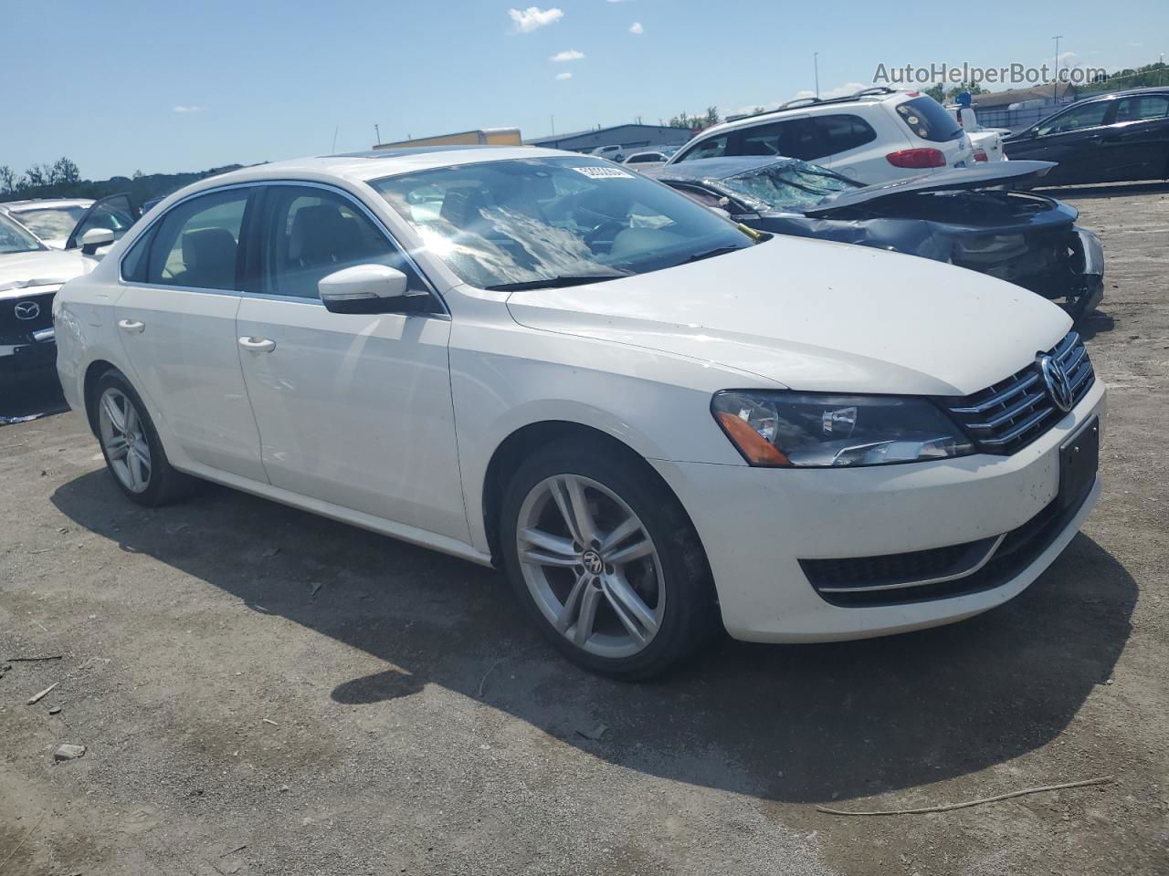 2014 Volkswagen Passat Se White vin: 1VWBN7A37EC019739