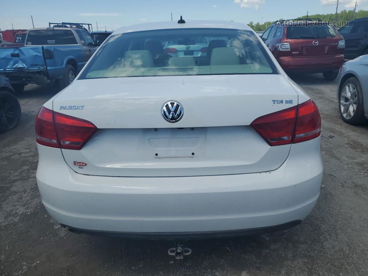 2014 Volkswagen Passat Se White vin: 1VWBN7A37EC019739