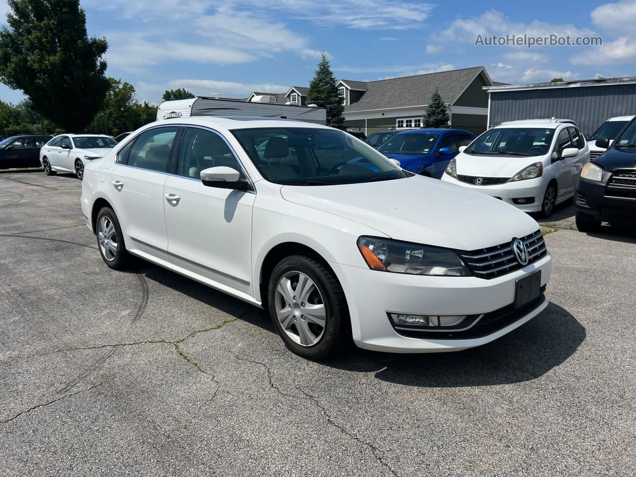 2013 Volkswagen Passat Se White vin: 1VWBN7A38DC127124