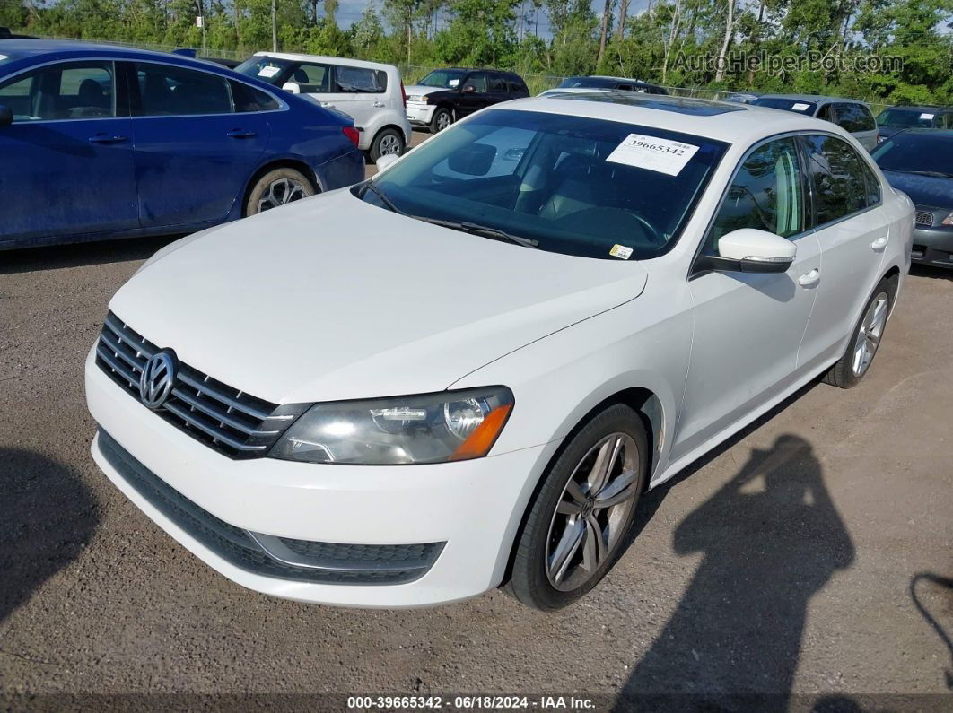 2014 Volkswagen Passat 2.0l Tdi Se White vin: 1VWBN7A38EC048716