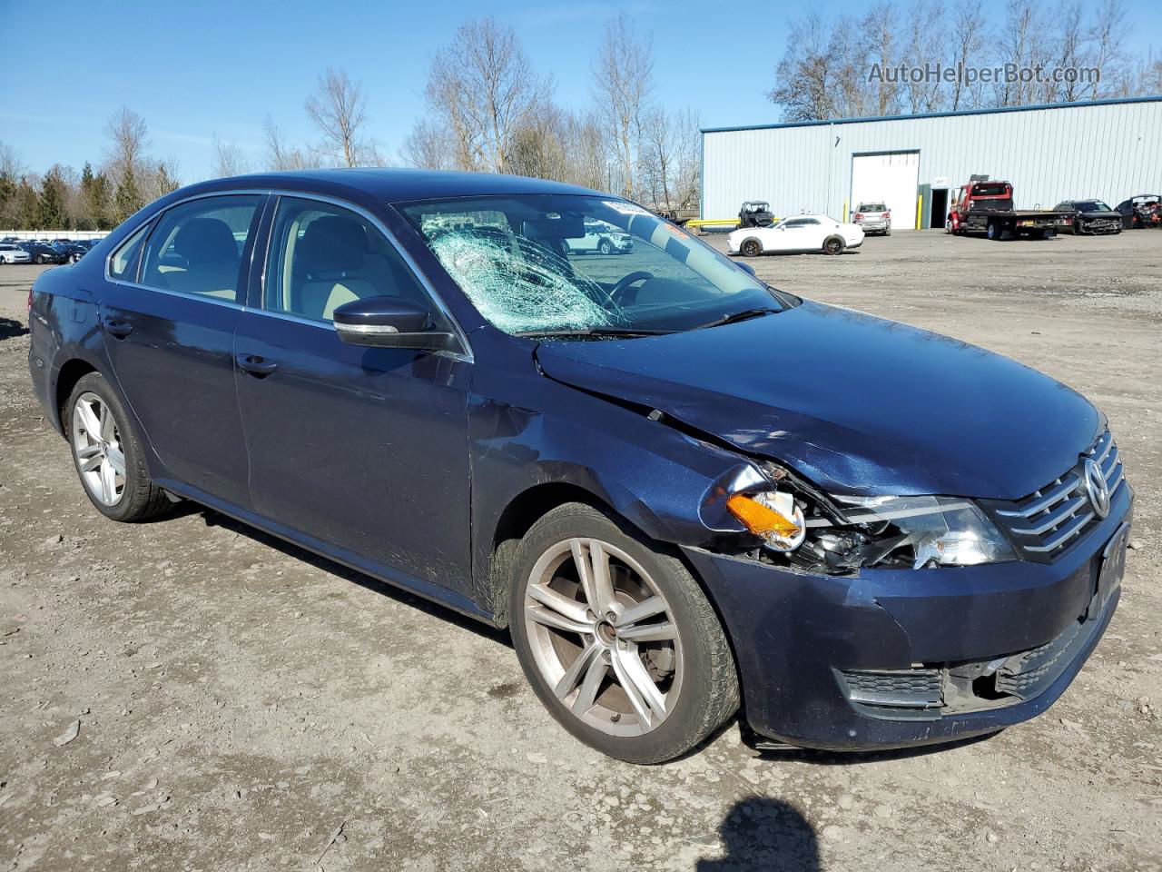 2014 Volkswagen Passat Se Синий vin: 1VWBN7A38EC057688