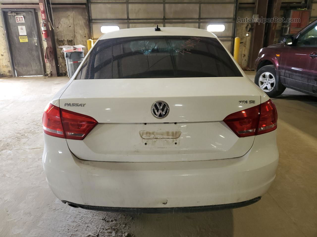 2014 Volkswagen Passat Se White vin: 1VWBN7A38EC111829