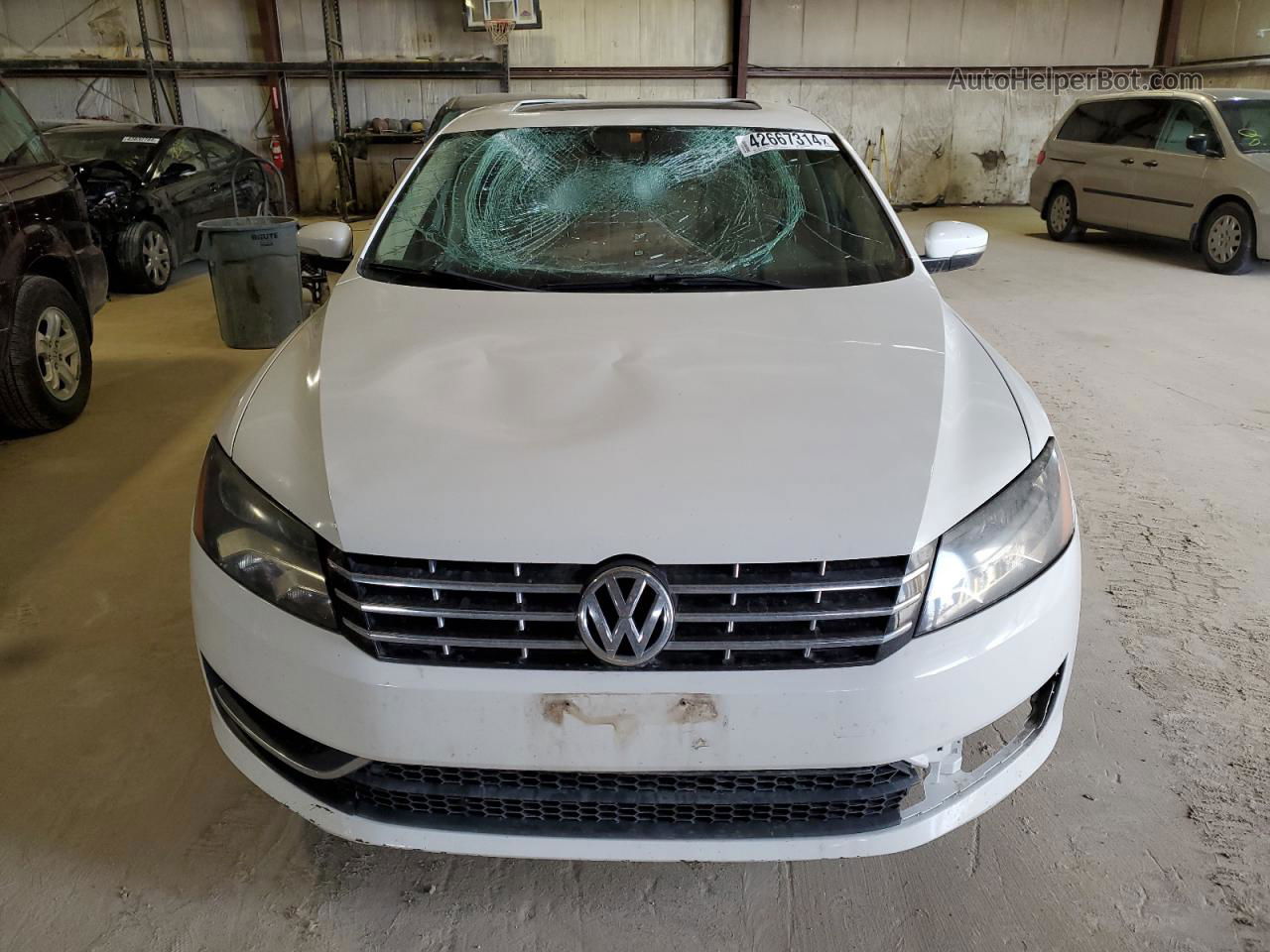 2014 Volkswagen Passat Se White vin: 1VWBN7A38EC111829