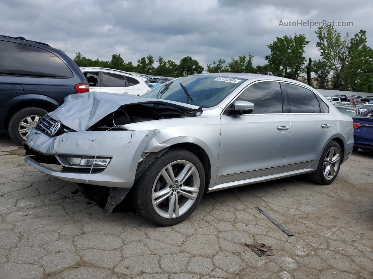 2014 Volkswagen Passat Se Silver vin: 1VWBN7A38EC115234