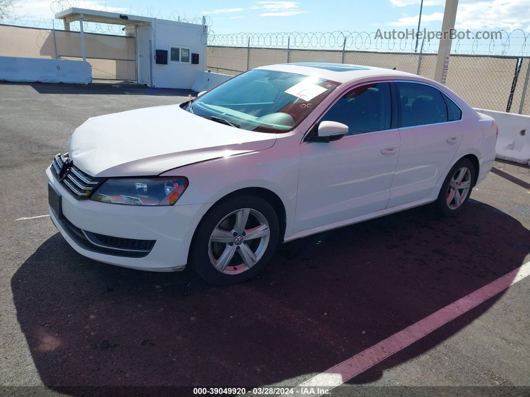 2012 Volkswagen Passat 2.0l Tdi Se White vin: 1VWBN7A39CC021585