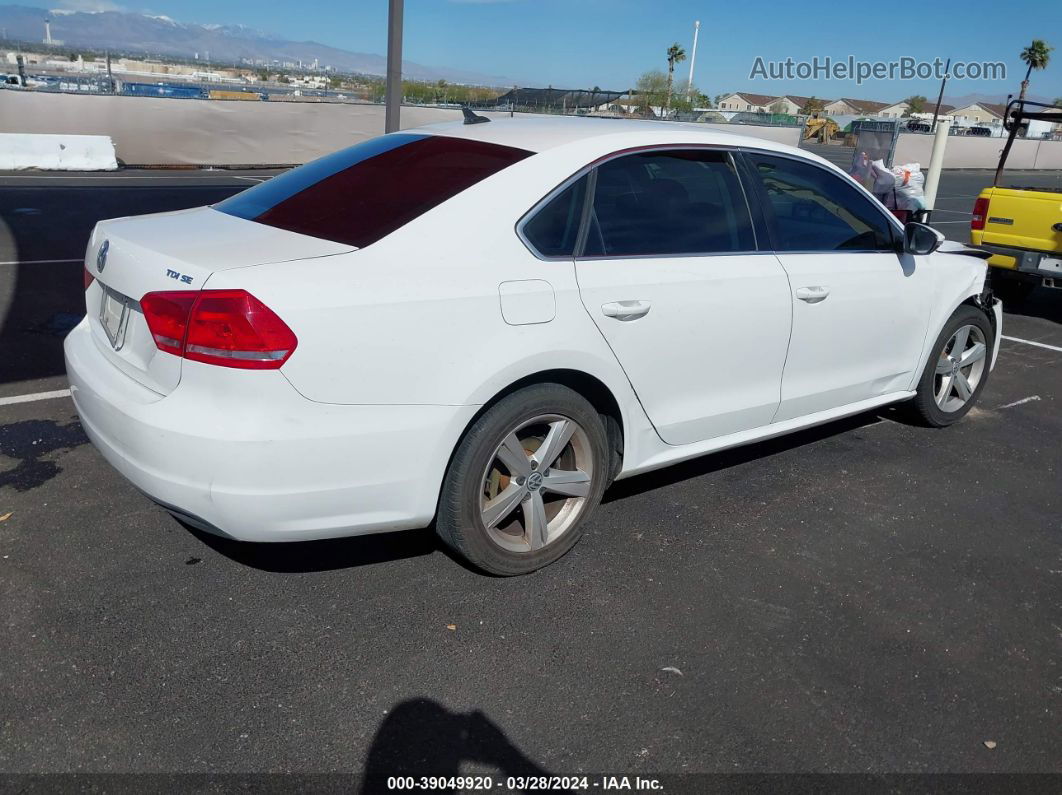 2012 Volkswagen Passat 2.0l Tdi Se White vin: 1VWBN7A39CC021585