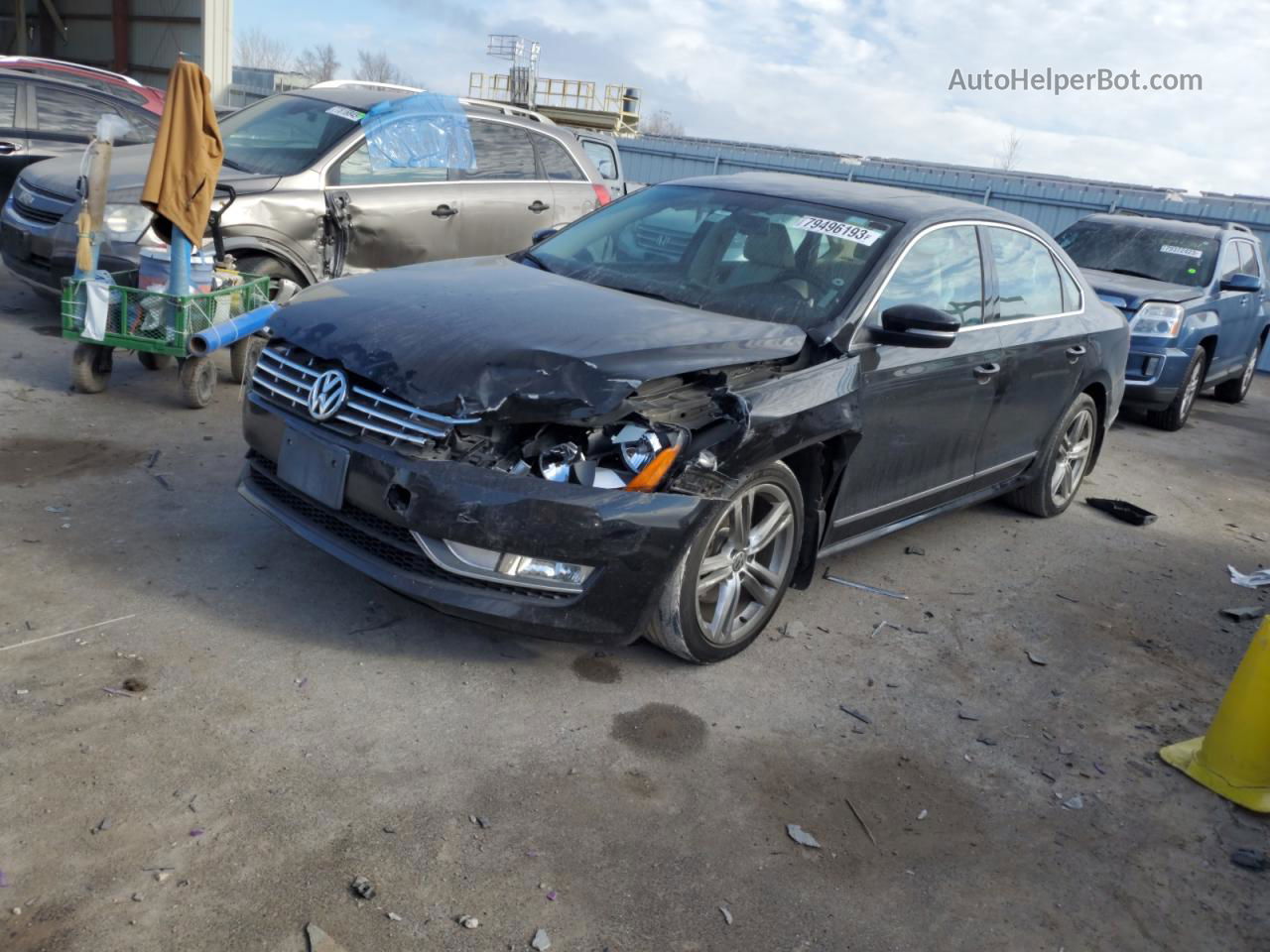 2014 Volkswagen Passat Se Черный vin: 1VWBN7A39EC081403