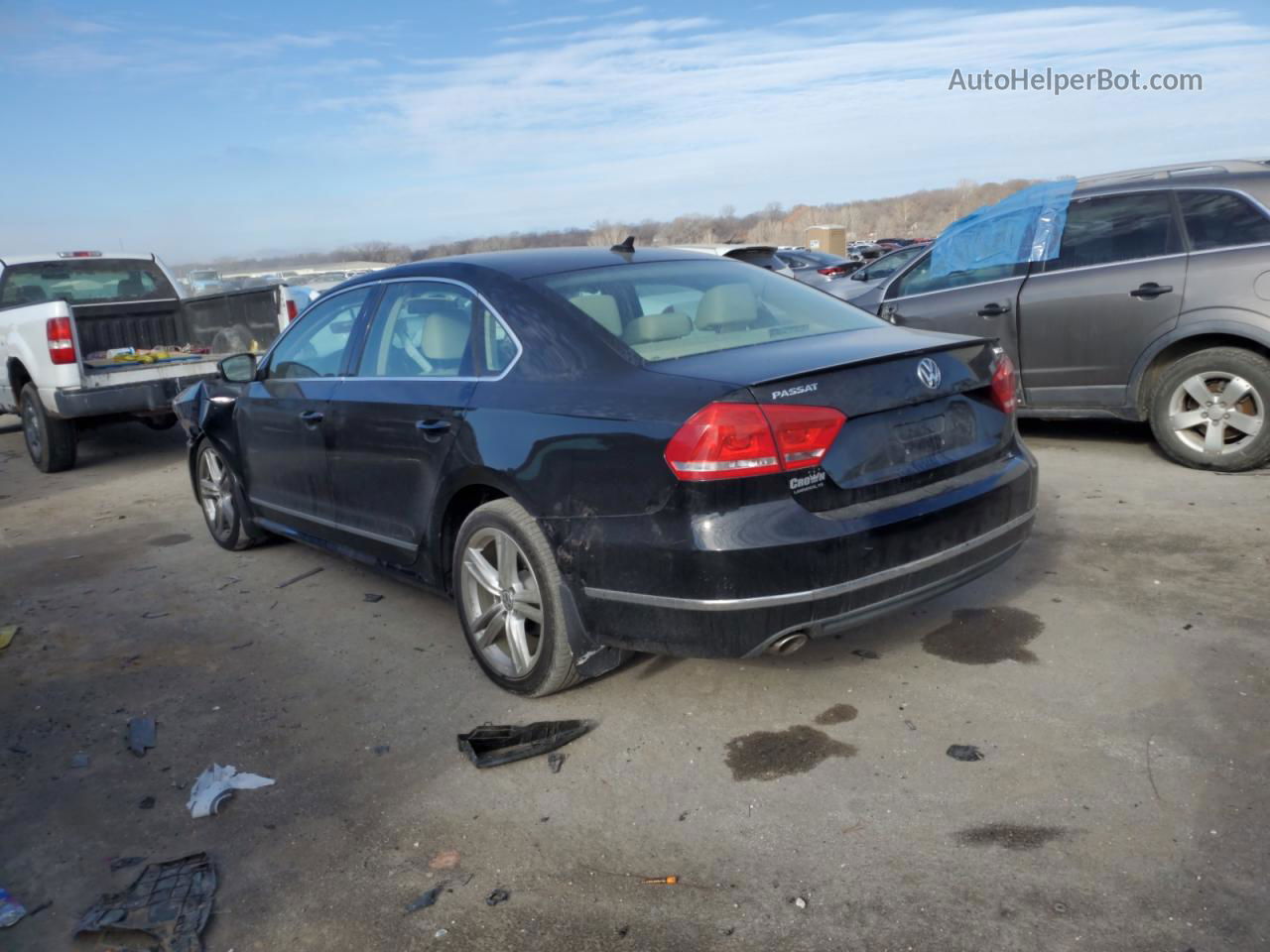 2014 Volkswagen Passat Se Черный vin: 1VWBN7A39EC081403