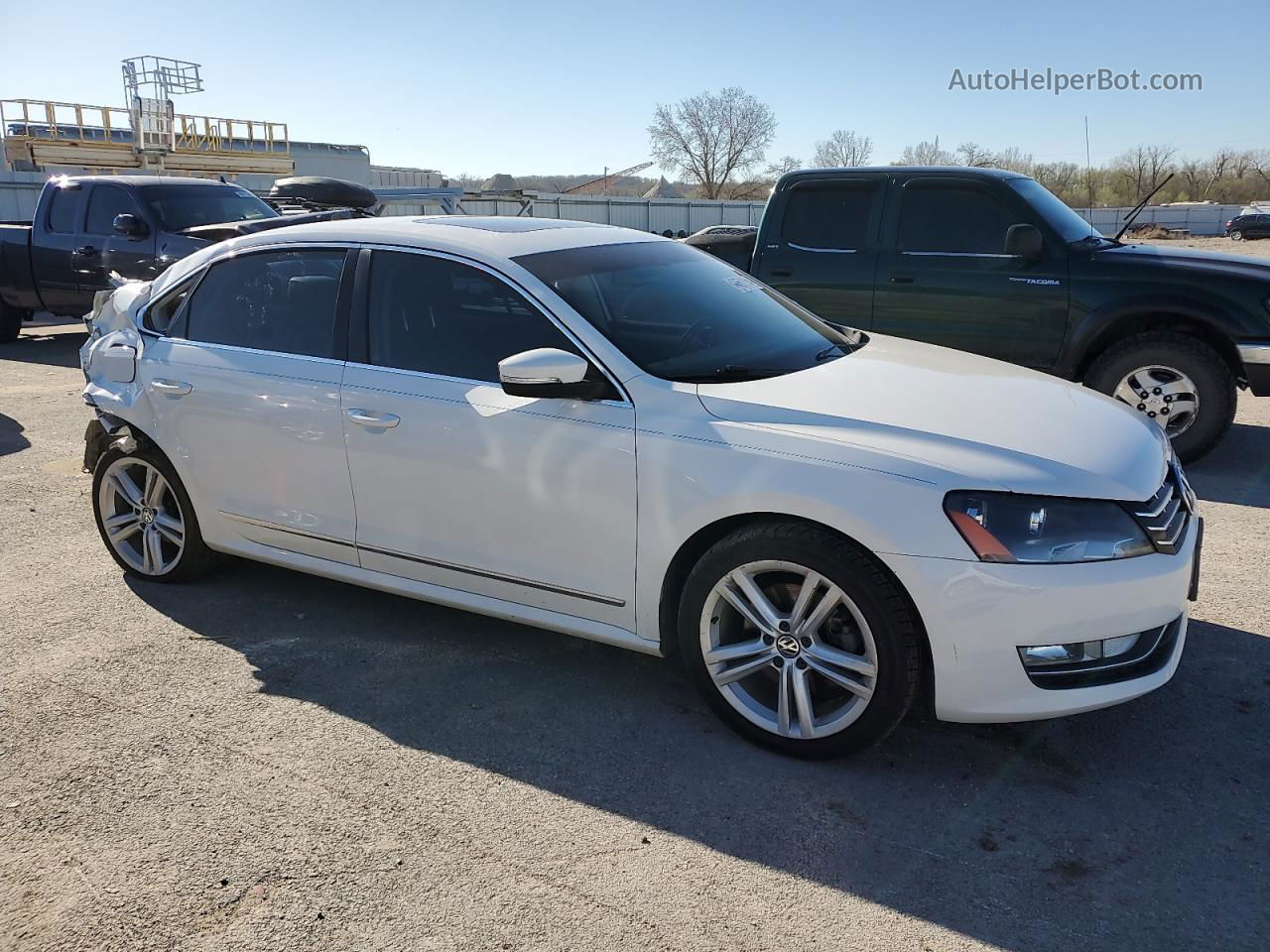 2013 Volkswagen Passat Se White vin: 1VWBN7A3XDC042771