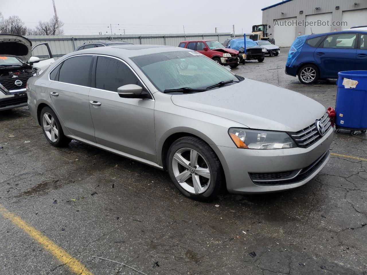 2013 Volkswagen Passat Se Silver vin: 1VWBN7A3XDC118876