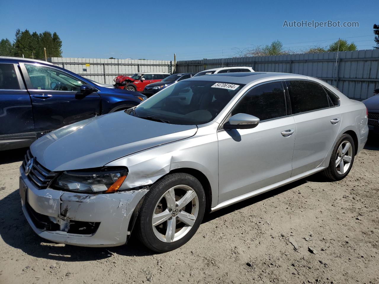 2012 Volkswagen Passat Se Silver vin: 1VWBP7A30CC027382