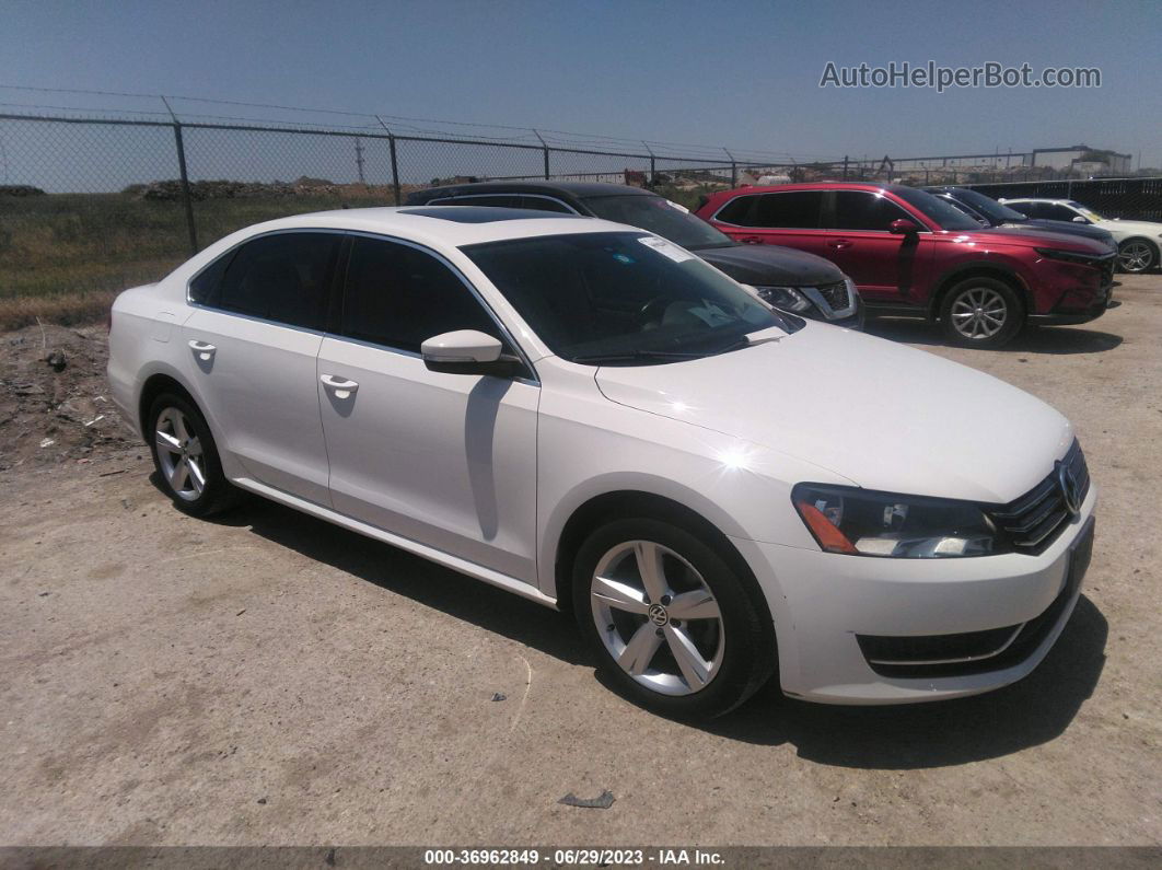 2012 Volkswagen Passat Se W/sunroof Белый vin: 1VWBP7A30CC077313