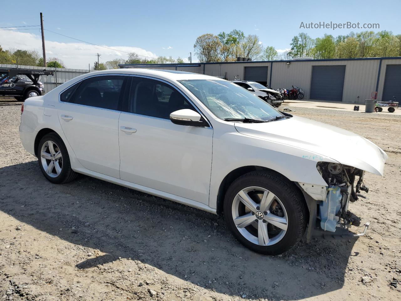 2012 Volkswagen Passat Se White vin: 1VWBP7A30CC082480