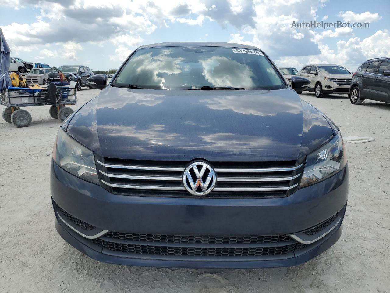 2012 Volkswagen Passat Se Синий vin: 1VWBP7A30CC100394