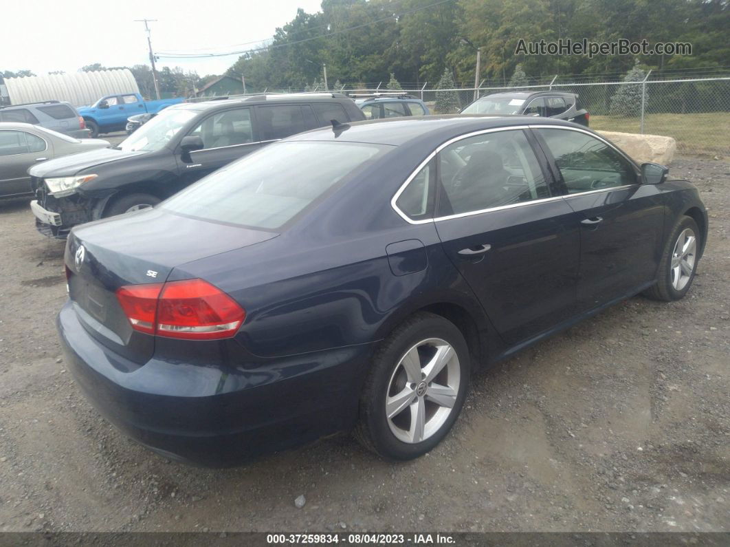 2013 Volkswagen Passat Se Dark Blue vin: 1VWBP7A30DC054034