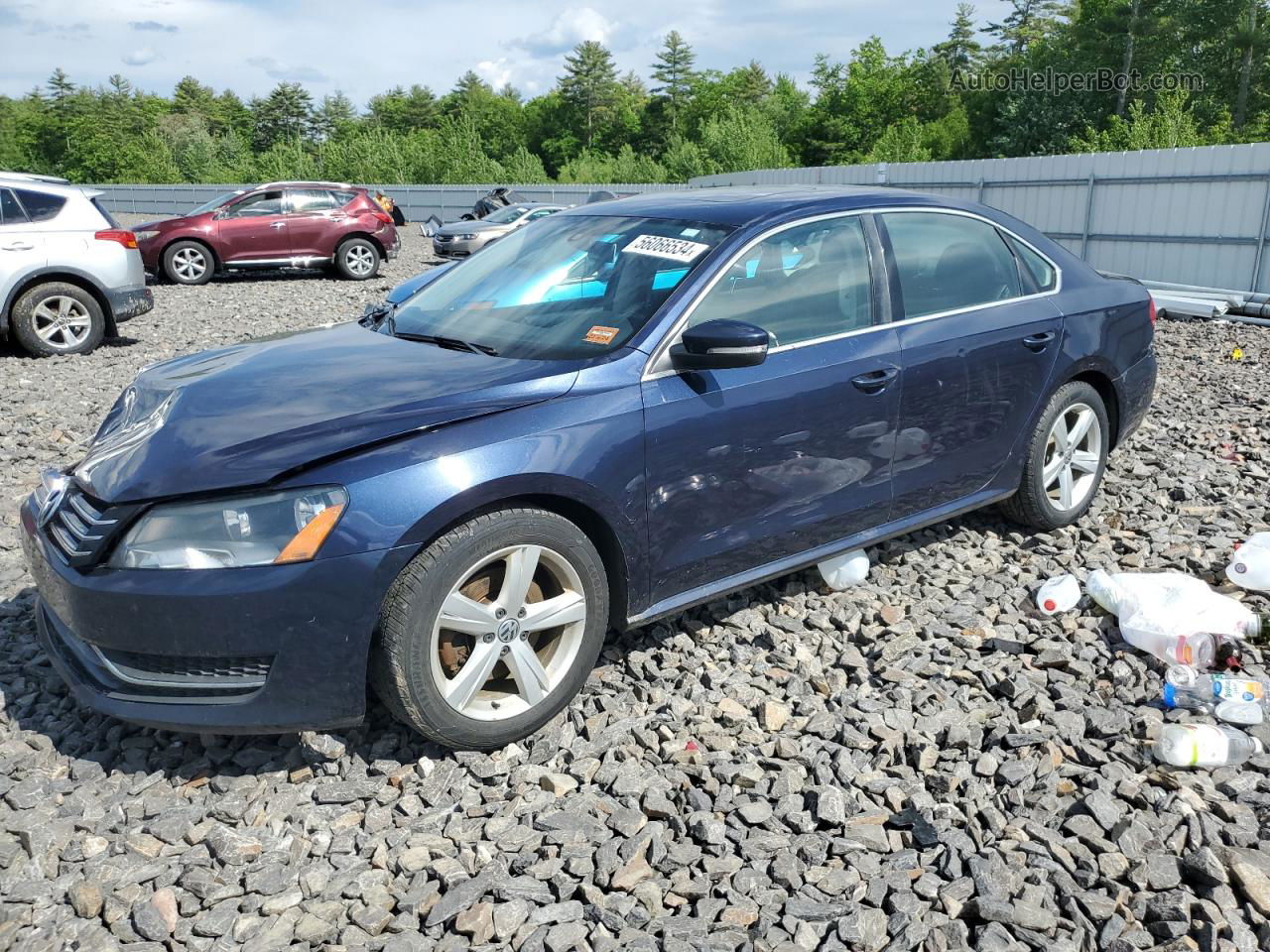 2013 Volkswagen Passat Se Blue vin: 1VWBP7A30DC128715