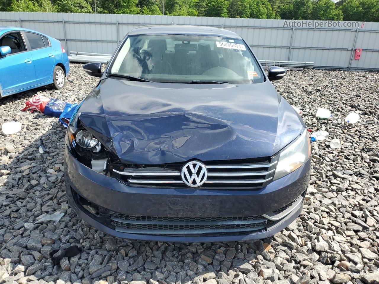 2013 Volkswagen Passat Se Blue vin: 1VWBP7A30DC128715