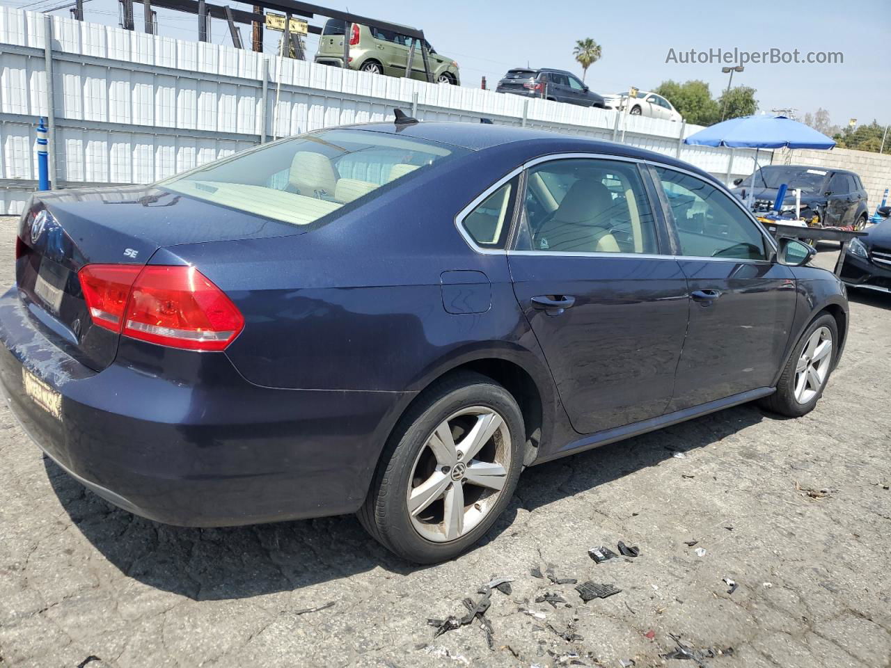 2012 Volkswagen Passat Se Синий vin: 1VWBP7A31CC027021