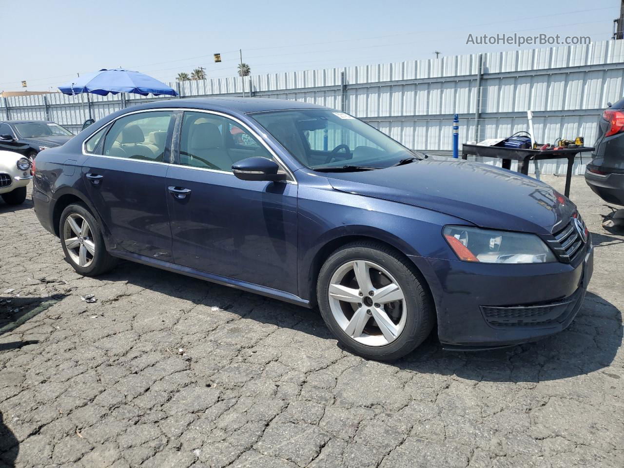 2012 Volkswagen Passat Se Синий vin: 1VWBP7A31CC027021